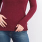 Karen Scott Suéter Feminino Manga Longa Gola V Ks Merlot Neps Tamanho Médio