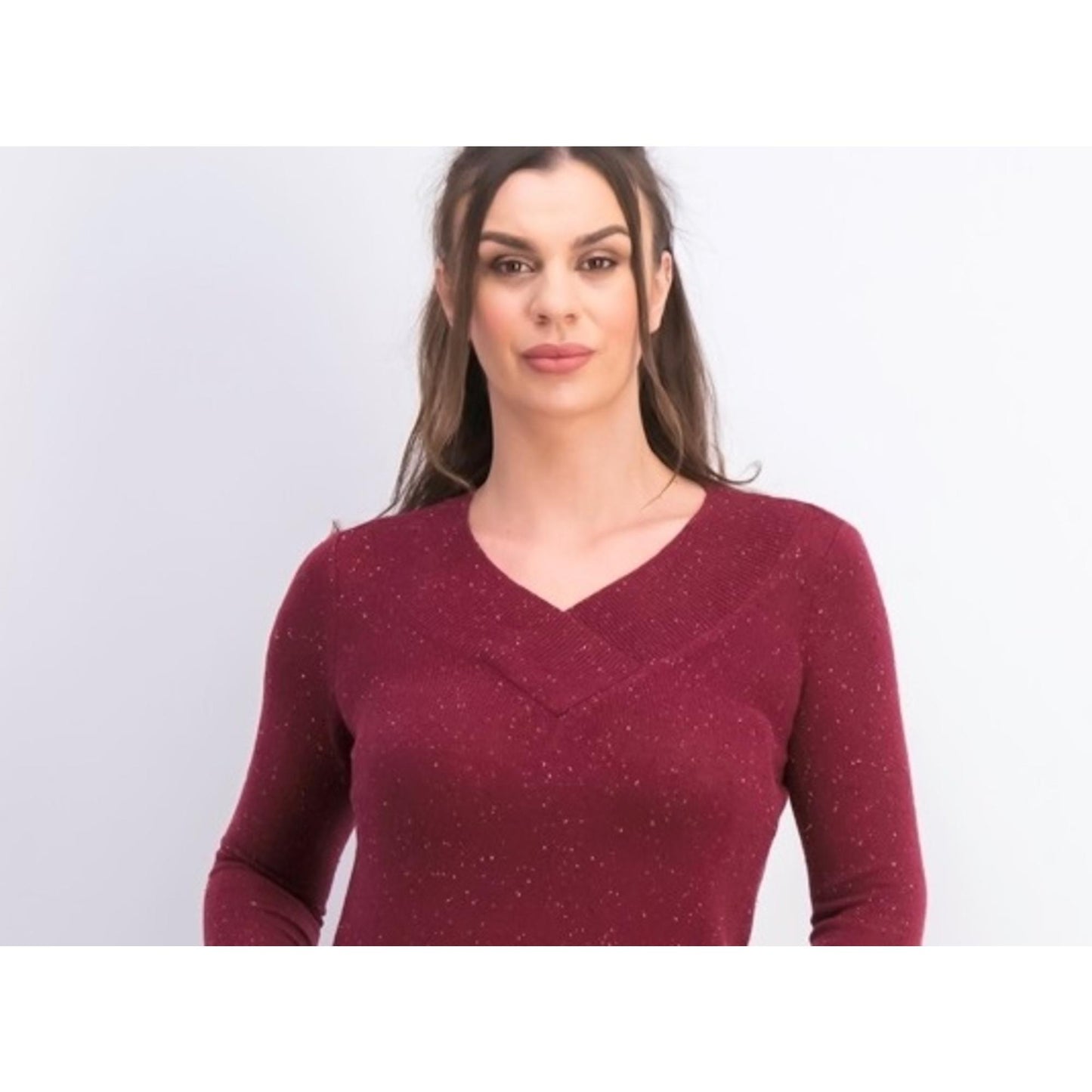 Karen Scott Suéter Feminino Manga Longa Gola V Vermelho Tamanho XG