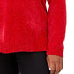 Karen Scott Suéter Feminino Plus Size Gola Canoa Chenille Vermelho Brilhante Tamanho 3X