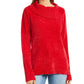 Karen Scott Suéter Feminino Petite Gola Envelope Chenille Tamanho K Merlot Petite