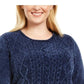 Suéter Karen Scott Feminino em Tricô de Chenille Azul Estate Tamanho Grande
