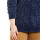 Suéter Karen Scott Feminino em Tricô de Chenille Azul Estate Tamanho Grande