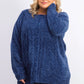 Karen Scott Suéter Feminino de Tricô em Chenille Azul Tamanho P