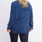 Karen Scott Suéter Feminino de Tricô em Chenille Azul Tamanho P