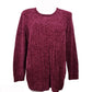 Karen Scott Suéter Feminino de Tricô em Chenille Vermelho Tamanho P