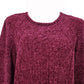 Karen Scott Suéter Feminino de Tricô em Chenille Vermelho Tamanho P