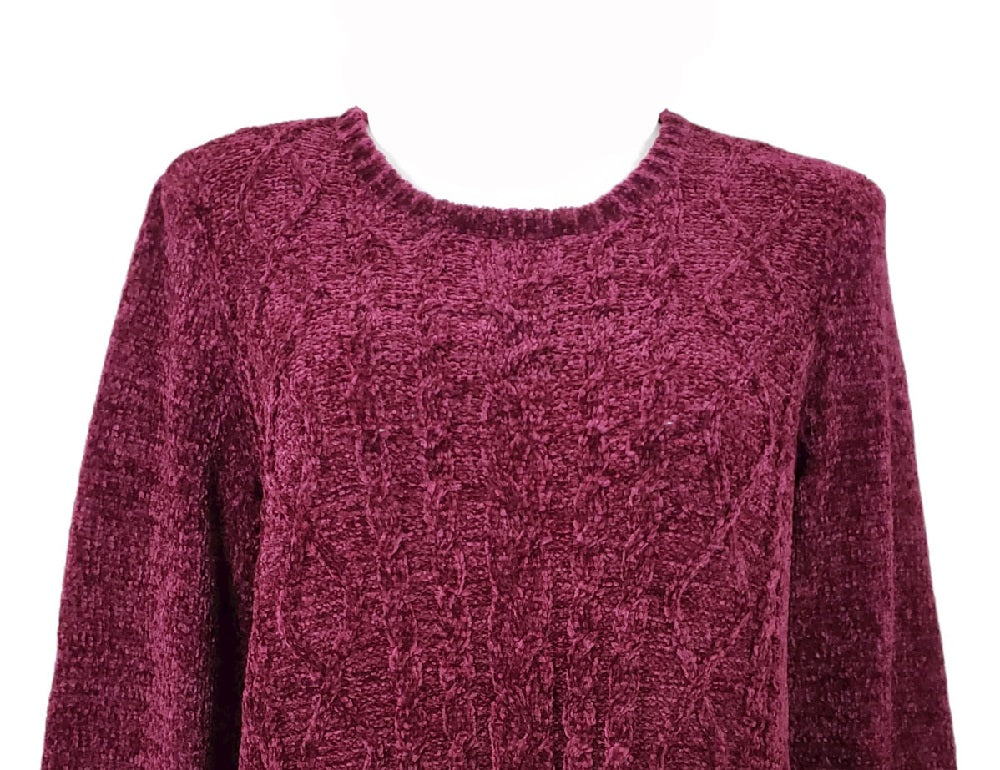 Karen Scott Suéter Feminino de Tricô em Chenille Vermelho Tamanho P