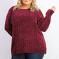 Karen Scott Suéter Feminino de Tricô em Chenille KS Merlot Tamanho 2 Extra Grande