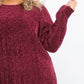 Karen Scott Suéter Feminino de Tricô em Chenille KS Merlot Tamanho 2 Extra Grande