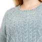 Suéter Karen Scott Feminino Tricô em Chenille Azul Escuro Tamanho 2X