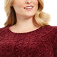 Karen Scott Suéter Feminino Plus Chenille em Tricô com Cabo Merlot Tamanho 1X