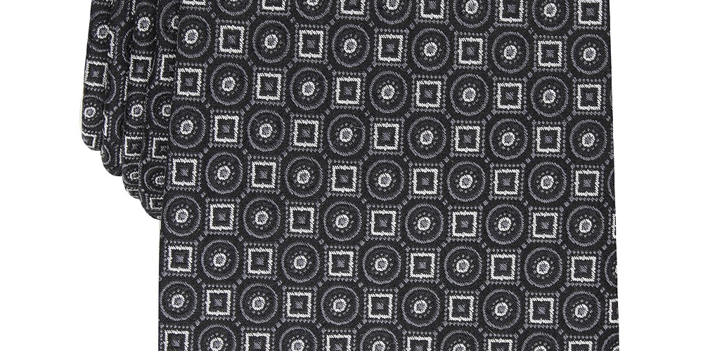 Gravata masculina clássica de seda pura Tasso Elba, preta, tamanho regular