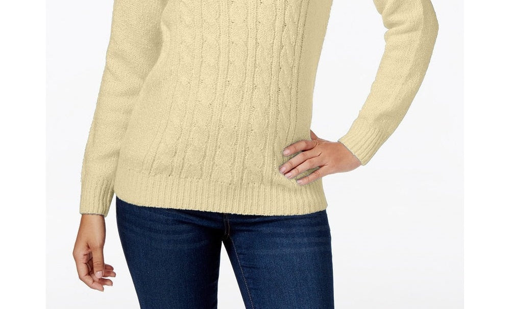 Suéter Karen Scott Feminino de Tricô com Botões de Pérola Sintética, Amarelo, Tamanho 2