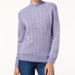 Karen Scott Suéter Feminino Petite Cable-Knit Azul Tamanho Grande