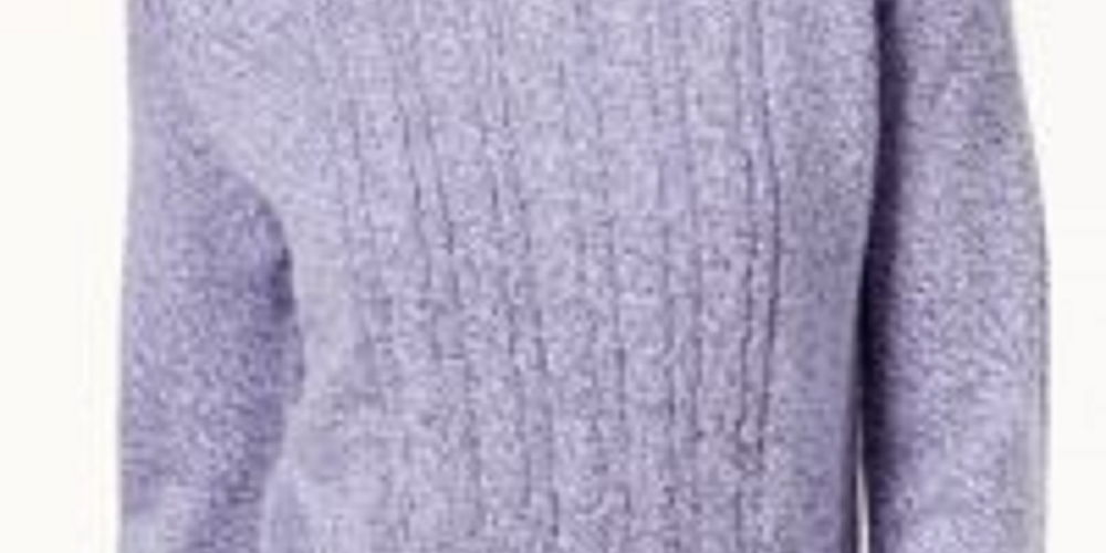 Karen Scott Suéter Feminino Petite Cable-Knit Azul Brilhante Tamanho Extra Grande