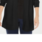 Karen Scott Cardigan Feminino Manga Longa Aberta na Frente Preto Tamanho P