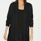 Karen Scott Cardigan Feminino Pequeno com Frente Aberta Preto Tamanho P