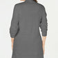 Karen Scott Cardigan Feminino Pequeno com Frente Aberta, Cinza Escuro, Tamanho Médio