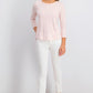 Camiseta feminina lisa com manga 3/4 Maison Jules, rosa, tamanho XX-G
