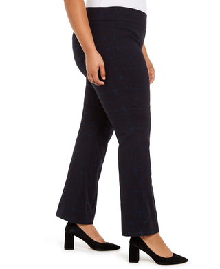 Calça xadrez plus size Alfani feminina, azul marinho, tamanho 26