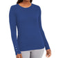 JM Collection Suéter feminino com mangas abotoadas e gola redonda, azul, tamanho XX-G