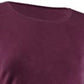 Suéter feminino JM Collection com gola redonda e punhos abotoados, roxo, tamanho 2, extragrande