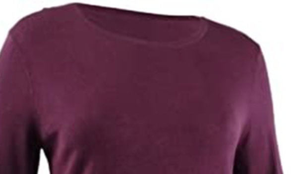 Suéter feminino JM Collection com gola redonda e punhos abotoados, roxo, tamanho 2, extragrande