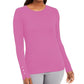 Suéter feminino JM Collection com mangas abotoadas e gola redonda, rosa, tamanho extragrande