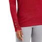 Suéter feminino JM Collection com gola redonda e punhos abotoados, tamanho extra grande, vinho