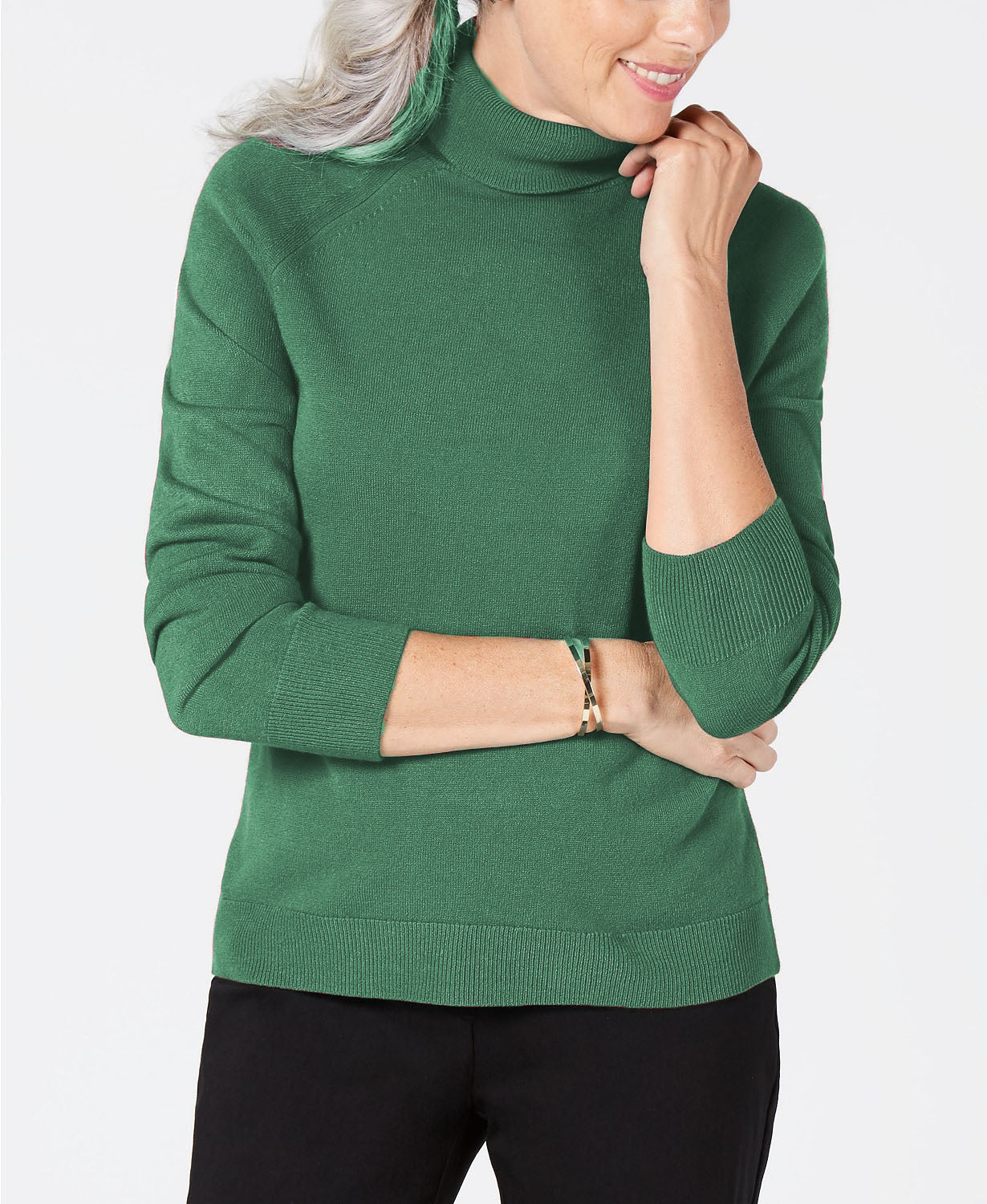 Karen Scott Suéter Feminino Luxsoft Gola Alta Verde Tamanho 2 Extra Grande