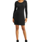 Vestido suéter de malha canelada feminino Style &amp; Co, preto, tamanho extragrande