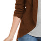 Cardigan Pointelle Feminino Estilo &amp; Co Marrom Tamanho Extra Grande