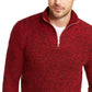 Suéter masculino INC International Concepts com zíper de um quarto, vermelho, tamanho pequeno