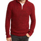 Suéter masculino INC International Concepts com zíper de um quarto, vermelho, tamanho X-G