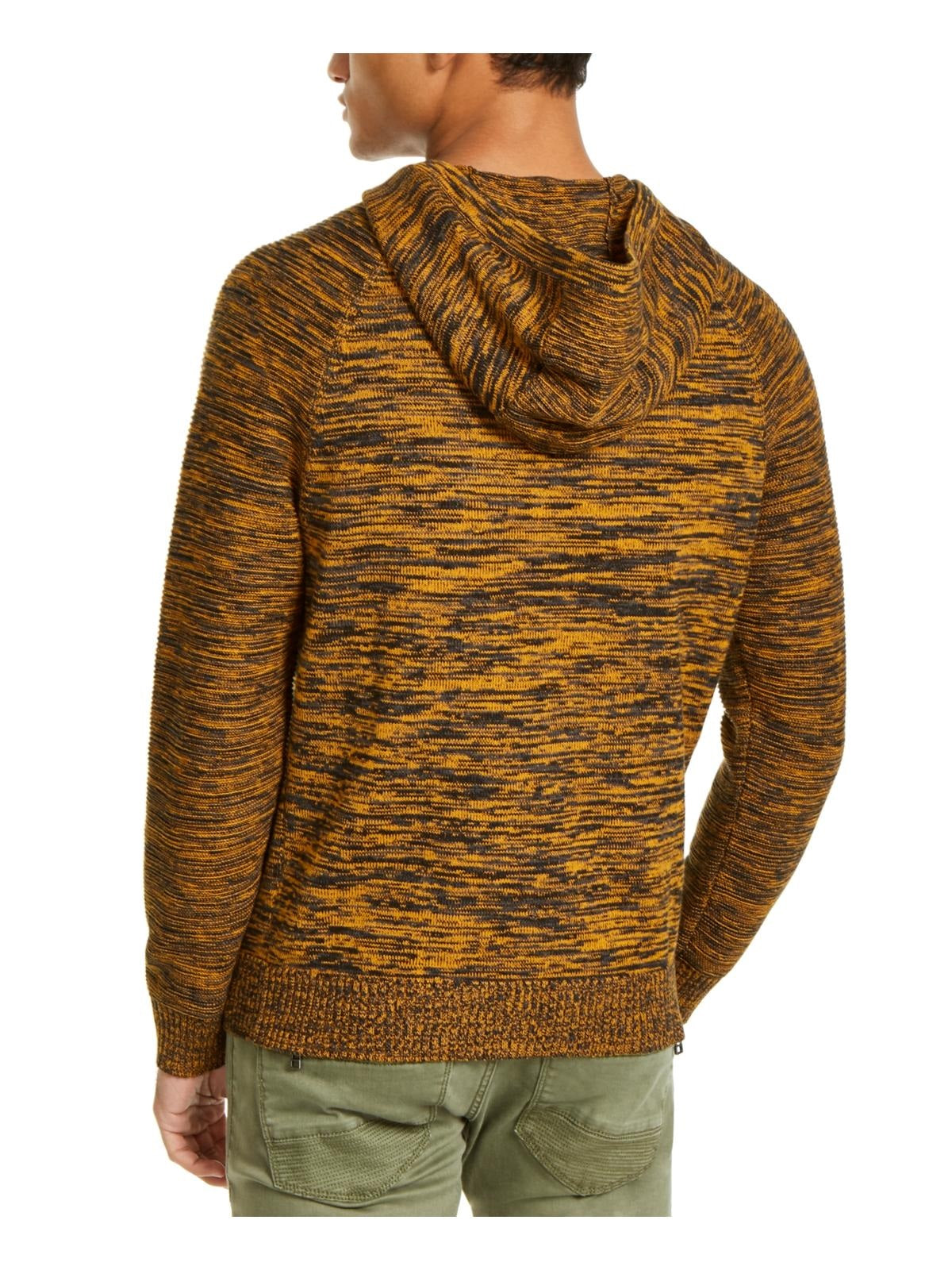 Suéter com capuz e malha canelada Monster da INC International Concepts para homens, amarelo, tamanho 2, extra grande