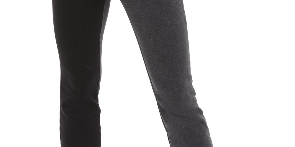 Calça jeans skinny feminina bicolor da INC International Concepts, preta, tamanho 4