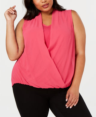 Blusa feminina plus size Alfani, tamanho 2, Pansy Pink, tamanho extra grande