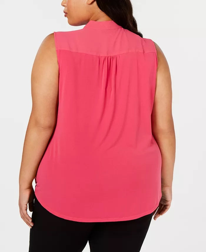Blusa feminina plus size Alfani, tamanho 2, Pansy Pink, tamanho extra grande