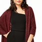 Charter Club Cashmere Metálico Oversized Wrap Feminino Vermelho Escuro Tamanho Regular