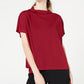 Blusa feminina Alfani Petite Cowl com gola alta, vermelha, tamanho extra grande