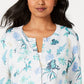 Cardigan feminino com estampa floral azul Charter Club, tamanho extra grande