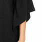 Alfani Poncho feminino canelado com decote canoa, preto, tamanho 2, extra grande