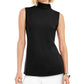Blusa feminina Alfani com gola alta, preta, tamanho pequeno