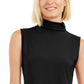 Blusa feminina Alfani com gola alta, preta, tamanho pequeno