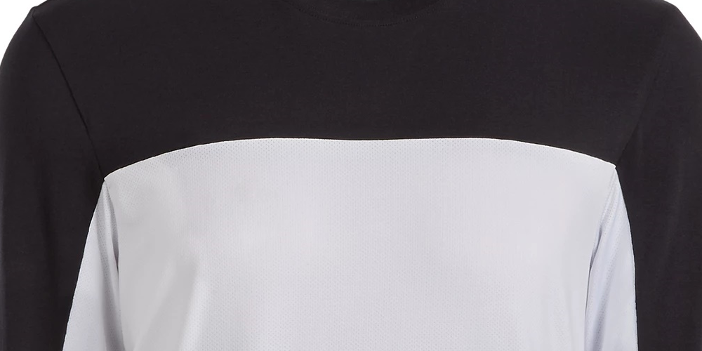 Camiseta masculina de manga comprida com blocos de malha ID Ideology, preta, tamanho XXG