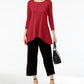 Top feminino Alfani Petite Solid Swing, vermelho, tamanho médio