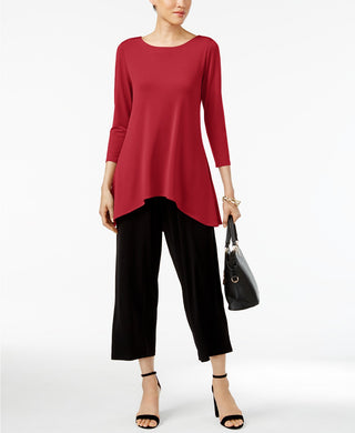 Top feminino Alfani Petite Solid Swing, vermelho, tamanho médio