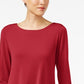 Top feminino Alfani Petite Solid Swing, vermelho, tamanho médio