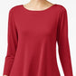 Top feminino Alfani Petite Solid Swing, vermelho, tamanho médio