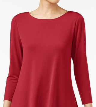 Top feminino Alfani Petite Solid Swing, vermelho, tamanho médio